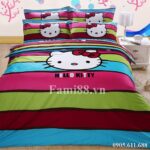 Chăn ga hình mèo Hello Kitty