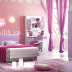 Phòng ngủ dễ thương màu tím