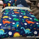 Bộ chăn ga gối hình khủng long