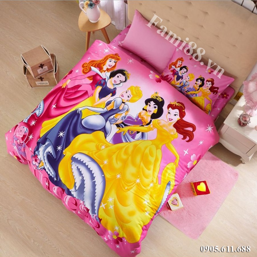 chan ga goi cong chua princess disney Chăn ga gối công chúa Princess Disney - Ảnh 1