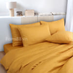 Chăn ga gối màu vàng trơn