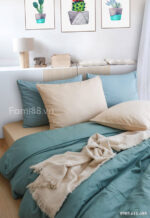 Chăn ga gối phối màu xanh bạc hà