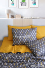 Bộ chăn drap cây thông trắng vàng