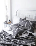 Chăn drap cotton satin lông vũ xám