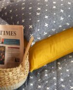 Chăn ga dấu cộng trắng nền xám đậm - Ảnh 3