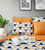 Chăn ga gối kẻ tam giác vàng