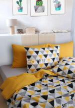 Chăn ga gối kẻ tam giác vàng - Ảnh 2