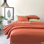 Bộ chăn ga gối cam đất