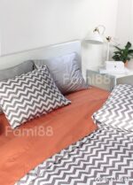 Chăn ga gối ziczac trắng xám - Ảnh 2