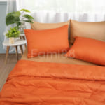 Chăn ga phối màu cam vàng