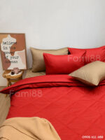 Chăn ga gối màu đỏ nâu