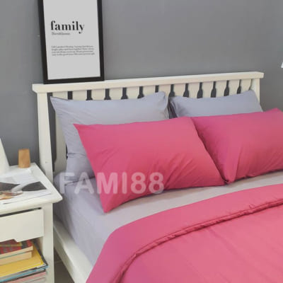 bộ chăn ga gối màu hồng